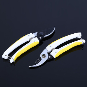Bypass Pruning Shears Stainless Steel 130mm Yellow White Handle For Gardening Landscaping Trim Diameter 20-30mm - Product Image 1