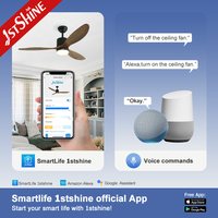 Ventilateur de plafond 1stshine 52 pouces en bois massif, multi-usage, durable, de qualité supérieure, style contemporain, avec application mobile, écologique
