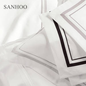 SANHOO Housse de Couette Luxe Rayée en Coton Épais 400 Fils, Ensemble de Literie Douillet et Chaud - Product Image 3