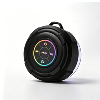 Haut-parleur de douche étanche, haut-parleur sans fil portable avec ventouse, lumière RGB colorée pour salle de bain, camping en plein air