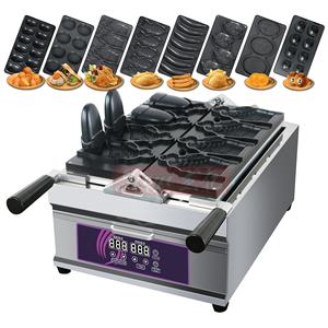 2024 Jieyi 8 en 1 110V 220v Multifonction Snack Machines Gaufrier Oeuf/poisson/banane/bobine Forme/ours Modèle Gaufrier Machine - Product Image 1