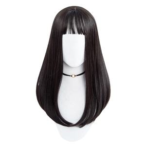 <span class=keywords><strong>Parrucca</strong></span> <span class=keywords><strong>nera</strong></span> diritta lunga 50cm all'ingrosso Cosplay sintetica Anime Halloween Party Peluca <span class=keywords><strong>parrucca</strong></span> Lolita resistente al calore per ragazze - Product Image 5