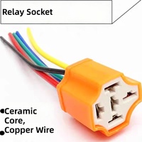 Nouvelle douille de relais en céramique à cinq trous, support de lampe jaune résistant aux hautes températures, modèle ACE pour voiture et moto