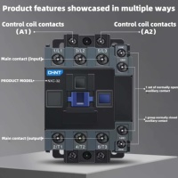 Contacteur AC série NXC-06, courant nominal 6A, tension de la bobine 110V/220V/380V, triphasé 50/60Hz, montage sur rail DIN, marque CHINT