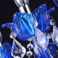 Lámpara de Araña de Cristal Luminosa Azul Grande de Estilo Europeo Moderno para Iluminación Interior de Sala de Estar, Dormitorio, Salón de Banquetes, Colgante Central