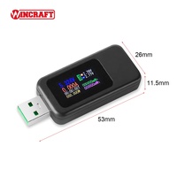 Testeur numérique multifonctionnel de tension et de capacité pour clés USB, périphériques de stockage, mémoires, avec fonction de mesure et test de puissance, en matériau ABS