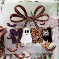 Vente en gros usine : Transferts thermocollants Plastisol écologiques, lavables, motifs dessin animé Halloween, prêts à presser