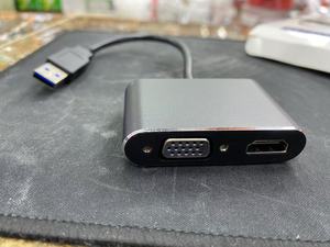 USB3.0 2-in-1 đồng trục chuyển đổi <span class=keywords><strong>HDMI</strong></span>/<span class=keywords><strong>VGA</strong></span> mở rộng Dock vàng mạ Scart kết nối cho Máy Tính TV âm thanh/Video 4K 1080p - Product Image 4