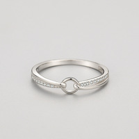 Ada Jewelry - Anillo de Plata de Ley 925 con Diseño Simple para Mujer