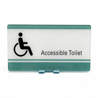 Plaque de porte tactile en acrylique modèle 005 avec symbole de fauteuil roulant et signalisation tactile pour toilettes accessibles, taille personnalisable pour lieux publics - Xiaoyao