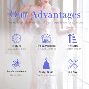 Hot Bán 100% Polyester Sequined Sang Trọng Rượu Sâm Banh Sequin Vải Chất Lượng Cao Sequin Lưới Vải Cho Vestidos De Novia - Product Image 4