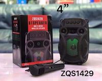 ZQS1429 4 pouces lecteur Audio karaoké Dj Portable haut-parleur Rechargeable boîte de son avec changement de lumière Led