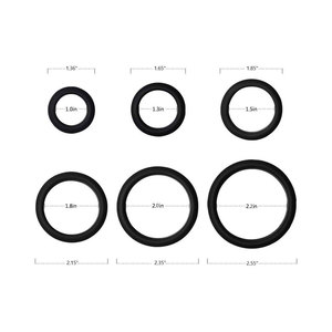 <span class=keywords><strong>6</strong></span> Verschiedene Größen Schwarze Penisringe - Medizinisches Silikon 100% Wasserdicht Echtes Hautgefühl Penisringe - Besserer Sex - Product Image 3