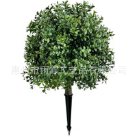 Tanaman Buatan Plastik Boxwood Grosir, Pot Tanaman Dekoratif Indoor Outdoor, Boxwood Simulasi untuk Diletakkan di Tanah