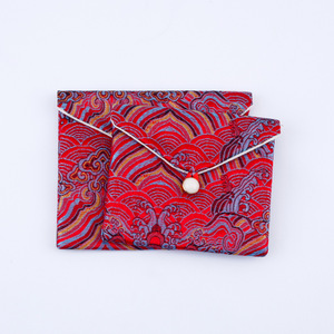 Pochette à bijoux rétro en brocart de style chinois, multicolores, pochette de rangement pour bijoux, petite pochette de luxe - Product Image 1