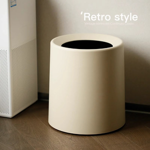 Hai Lớp Retro Thùng Rác Có Thể Cho Nhà Sử Dụng Dày Nhựa Chất Thải Bin Bìa Cho Phòng Tắm Phòng Khách Nhà Bếp Văn Phòng Nhà Vệ Sinh - Product Image 2