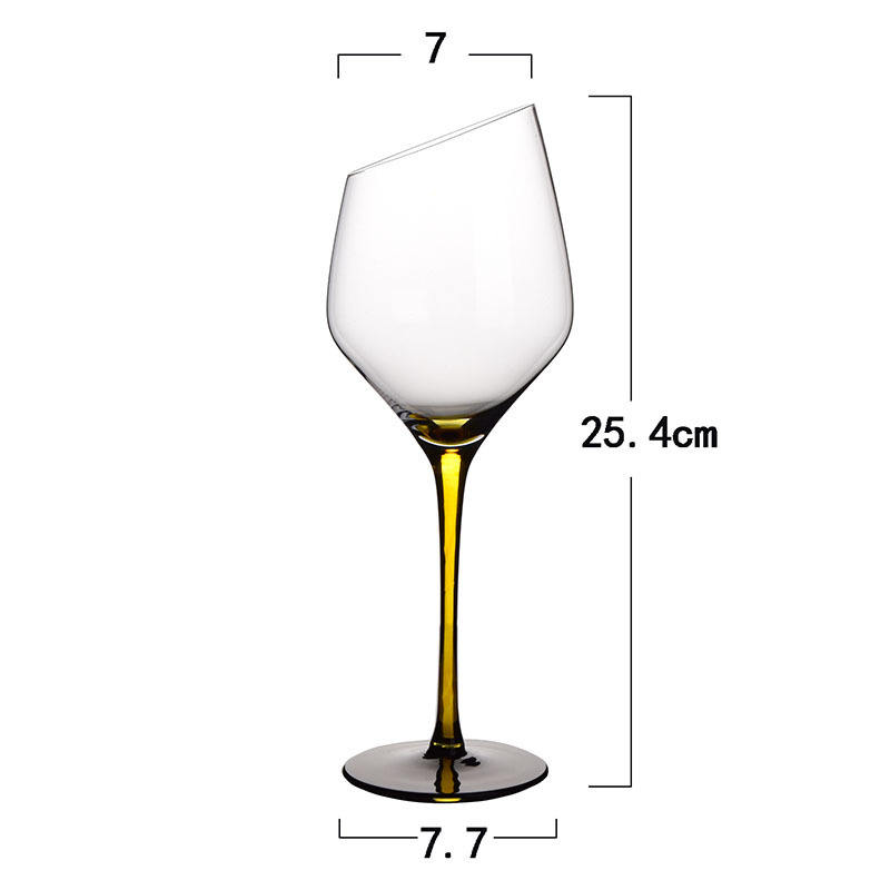 Huang ting black bottom inclined red wine glass