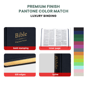 Service d'impression de livres de <span class=keywords><strong>bible</strong></span> d'église en cuir PU à couverture rigide, personnalisé, avec estampage à chaud, en gros, OEM, de qualité supérieure - Product Image 2