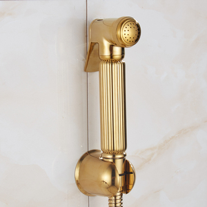 KD-02BS Muslim Shower Room Fittings Gold <strong>Plated</strong> Cold and Hot Functions <strong>Bidet</strong> <strong>Sprayer</strong> Set Good Quality Brass Cleansing Faucet - Product Image 4