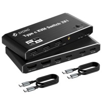 Commutateur KVM Syong 8K HDMI 2.1 2x1 prenant en charge 4K60HZ, port USB 2.0, sélecteur de souris, clavier, souris, commutateur KVM HDMI sans coupure