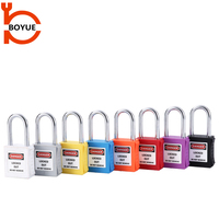 Cadenas de sécurité haute sécurité à clé, en acier durable et nylon, avec clé passe-partout, pour usage industriel, marque chinoise Boyue S/S38-KD, qualité garantie 1 an