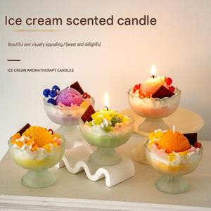Vela Aromática Personalizada OEM Más Vendida con Aroma a Helado en Vaso de Vidrio Esmerilado, Vela Aromática en Caja de Regalo para Fiestas - Product Image 2
