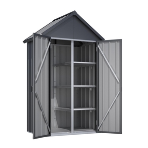Custom Outdoor <strong>Tall</strong> <strong>Garden</strong> <strong>Storage</strong> <strong>Box</strong> with 3 Adjustable Shelves Waterproof Outdoor <strong>Storage</strong> Cabinet for <strong>Garden</strong> &amp; Patio in Gray - Product Image 5