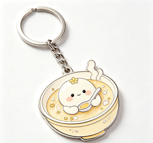 Cute Food Enamel Metal Key Chain Silver Ring Pendant <b>Bag</b> <b>Charm</b> Gift Keyring - Product Image 1