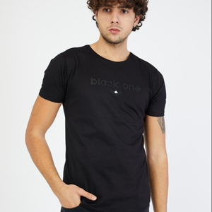 เสื้อยืดแห้งเร็วสำหรับผู้ชาย,เสื้อกีฬาคอลูกเรือขายส่งสีดำ - Product Image 1