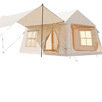 Tente de camping gonflable pour 4 à 6 personnes, grande, simple couche, en Oxford PVC résistant aux UV, trois saisons, imperméable, installation rapide, portable