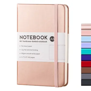 Aangepaste A6 Hardbound Notebook En Elastische Band Pu Lederen Notebook Dagboek 96 Notitieboekjes