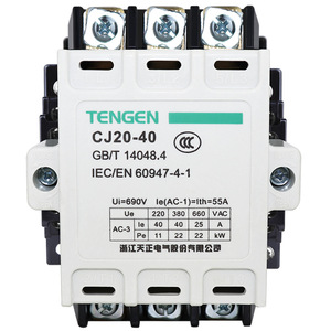 Tengen Cj20-40คอนแทคเตอร์ AC 3P 55A 220V 380V ราง DIN ติดตั้ง - Product Image 1