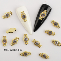 Décorations d'ongles scintillantes - Ensemble de 8 breloques métalliques assorties pour ongles, bijoux de luxe en diamant 3D pour manucure en salon et à domicile