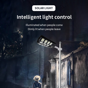 Lampe solaire de rue SUNDE, IP65, étanche, pour extérieur, jardin, tout-en-un, 500W, ABS, LED, haute luminosité, 6000K, lumière du jour - Product Image 3