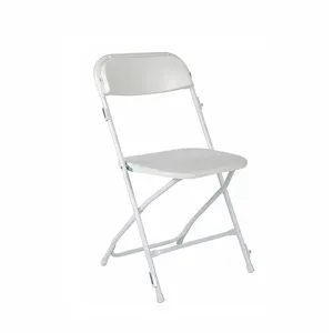 Plastic Folding Chair White Factory Wholesale For Events Wedding Garden Outdoor Foldable Metal White Plastic Folding Chairs