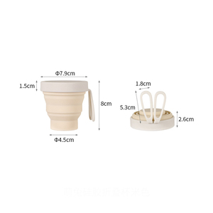 Socan Silicone Folding Water Bottles Mini Retractable <strong>Cup</strong> Silicone <strong>Collapsible</strong> <strong>Cup</strong> with Lid Travel Camping Outdoor Activity - Product Image 4