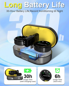 30-часовой Срок службы батареи Type C беспроводной микрофон Lavalier Lapel Mic для подкастинга и видеоблога микрофон для записи видео - Product Image 2