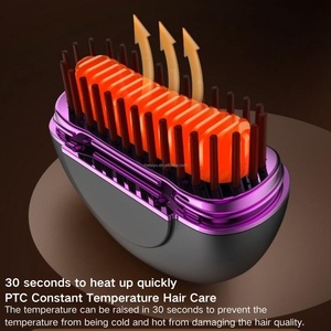 Mini Pocket Cordless Hair <b>Straightener</b> Brush Portable USB Straightening Comb 3 Temperature Hair Beard <b>Straightener</b> Negative Ion - Product Image 5