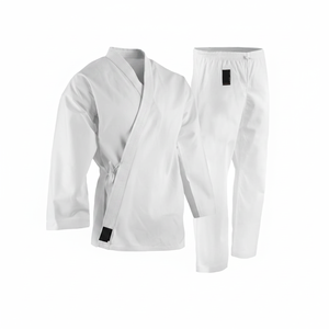 Kimono de karaté Eagle View approuvé, marque EVI, uniforme pas cher, blanc, en poly-coton, équipement d'arts martiaux en gros EVI 301 - Product Image 2