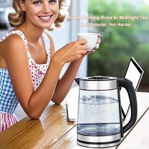 Bouilloire électrique en verre sans fil de 1,8 L avec infuseur en verre, vente en gros, OEM, pour la cuisine - Product Image 2