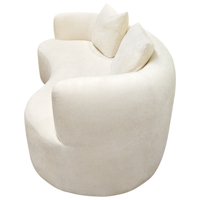 Canapé d'angle convertible en velours bouclé, blanc crème, moderne, 3 places, avec coussins décoratifs, écologique, pour salon - Vente en gros