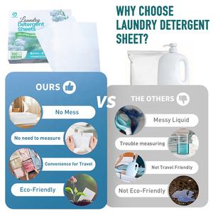 Faible MOQ, détergent puissant pour un nettoyage en profondeur, feuilles de savon à lessive concentrées, biodégradables, emballage en boîte pour emballer les feuilles de lessive - Product Image 3