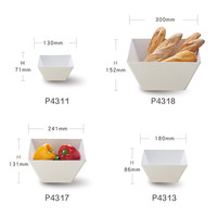 Bols carrés en mélamine de style européen, 5/7/9/12 pouces, bols profonds, qualité alimentaire, ensemble de bols à salade, vaisselle durable pour buffet et hotpot