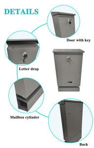 Boîte aux lettres métallique haute et verrouillable, murale, résistante aux intempéries, avec <span class=keywords><strong>plaque</strong></span> nominative et serrure à clé sécurisée pour usage extérieur - Product Image 6