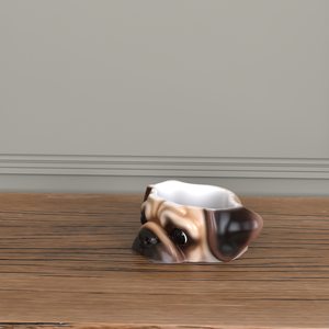 Fábrica personalizada Premium creativo divertido Animal diseño porcelana raza pequeña Pug perro en forma comer beber alimentador cerámica mascota tazón - Product Image 6