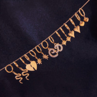 Clous d'oreilles à charnière en acier inoxydable pour femme, croix religieuse, Piercing de noël, serpent, cœur, étoile, Huggie