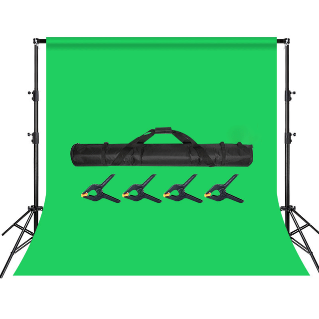 HEYU 2.6*3m Background Stand with 3*3m Photography Green Screen Kit Live Photography Green Cloth Screen for Photo Studio