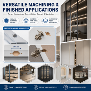Máquina perforadora de bisagras de doble cabezal neumática JUNDE de alta precisión para la fabricación de orificios de bisagras en puertas de gabinetes de madera - Product Image 1