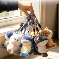Porte-clés en peluche animaux marins, breloques de sac créatures océaniques douces, pendentifs en peluche moelleux dauphin, requin, phoque pour la décoration de sacs à dos d'enfants