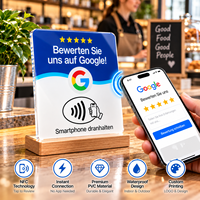 Plaque de table NFC personnalisée en acrylique pour avis Google en allemand, avec logo personnalisé pour entreprises
